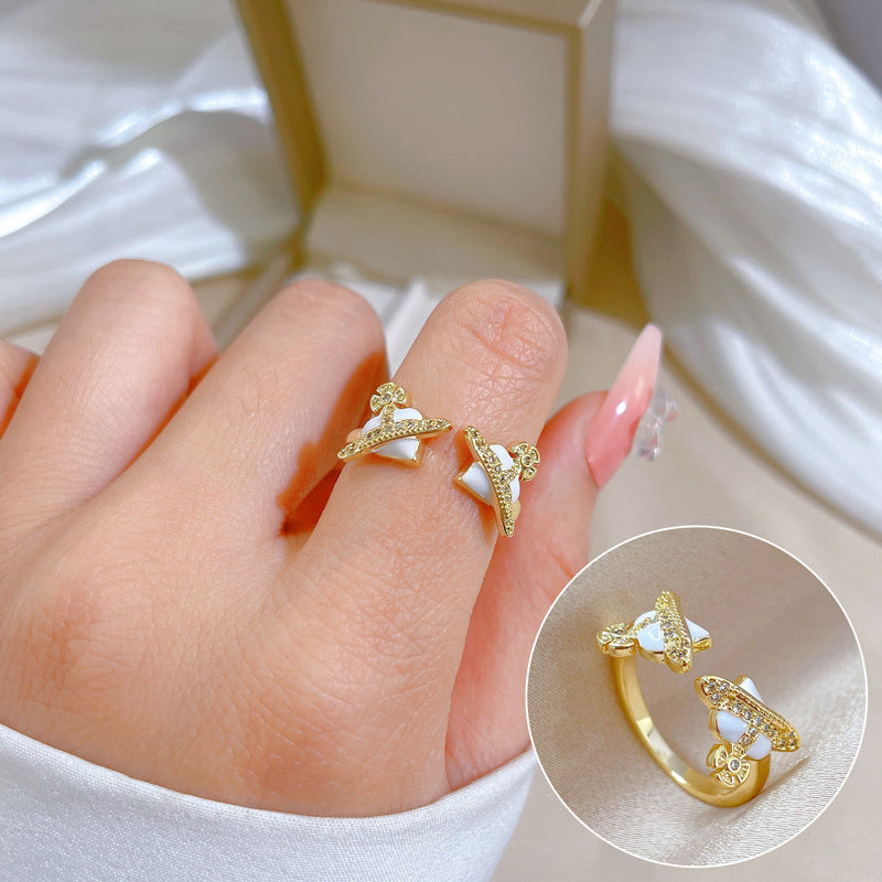 Elegant High-grade Zircon Super Ring Female Opening Adjustable