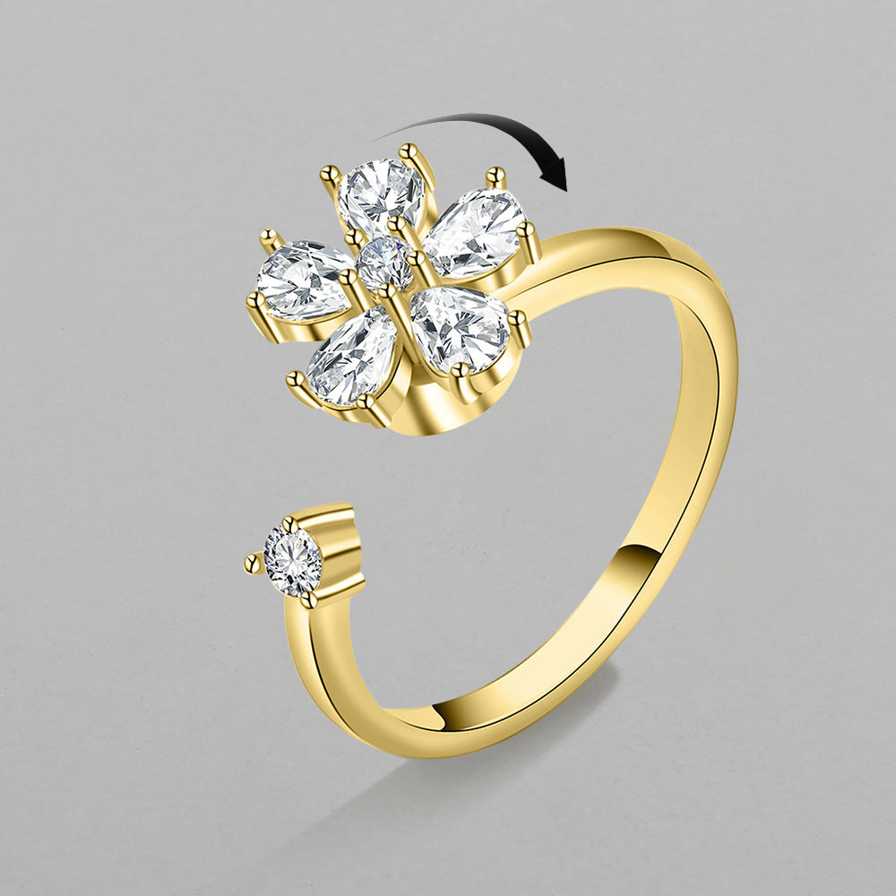 Flower Adjustable Opening Ring